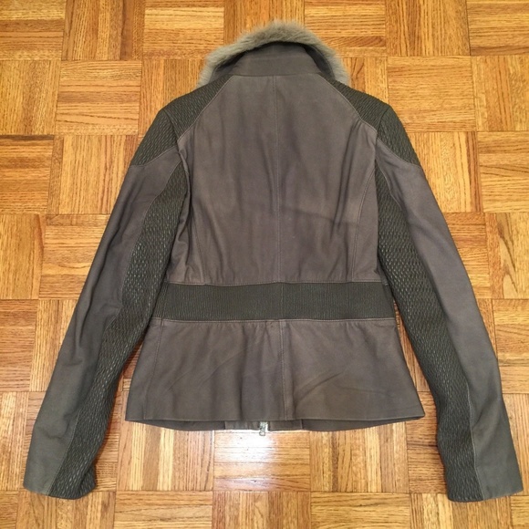 Patrizia Pepe Gray Leather Jacket with fur Size M - Picture 8 of 8